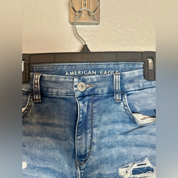 American Eagle Outfitters Blue Skinny Jeans with Distressed Details - Picture 2 of 5